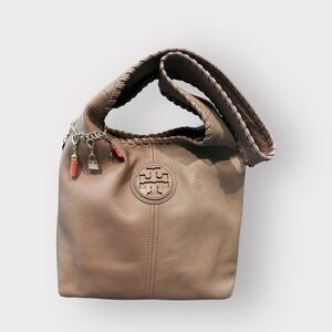 Tory Burch Marion whipstitched hobo tan leather  bag